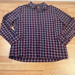 Red Ale by Alesbury Plaid Button Down Shirt Men's XL Short Slim‎ Long Sleeve